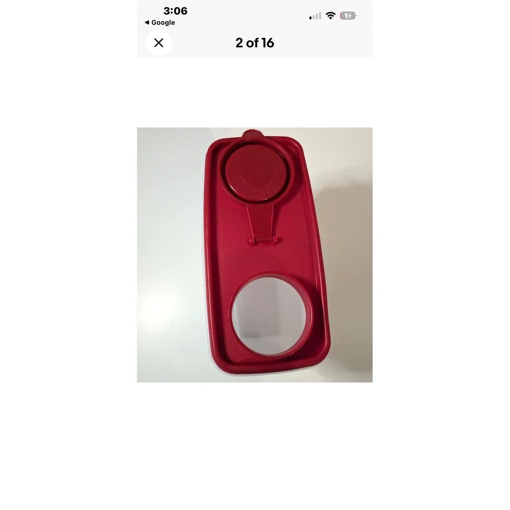 Tupperware Modular Mates Super Oval 4 Red Flip Top Pour Lid Cereal‎ Container 4L